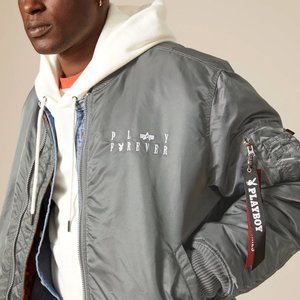 PLAYBOY X ALPHA INDUSTRIES PLAY FOREVER MA-1 BOMBER JACKET (Never Worn)